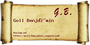 Goll Benjámin névjegykártya